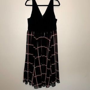 Torrid black and red plaid chiffon holiday dress